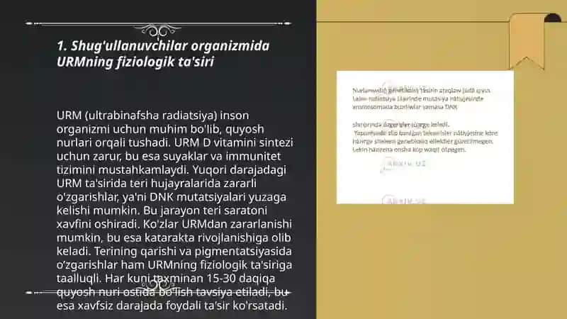 Shug'ullanuvchilar organizmida URM tasiri 3