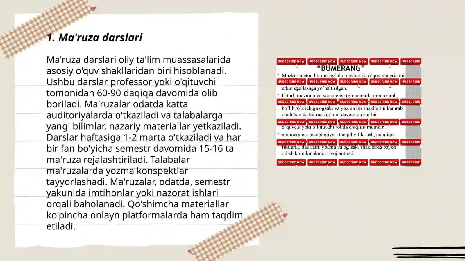 Dars tiplarining klassifikatsiyasi 3