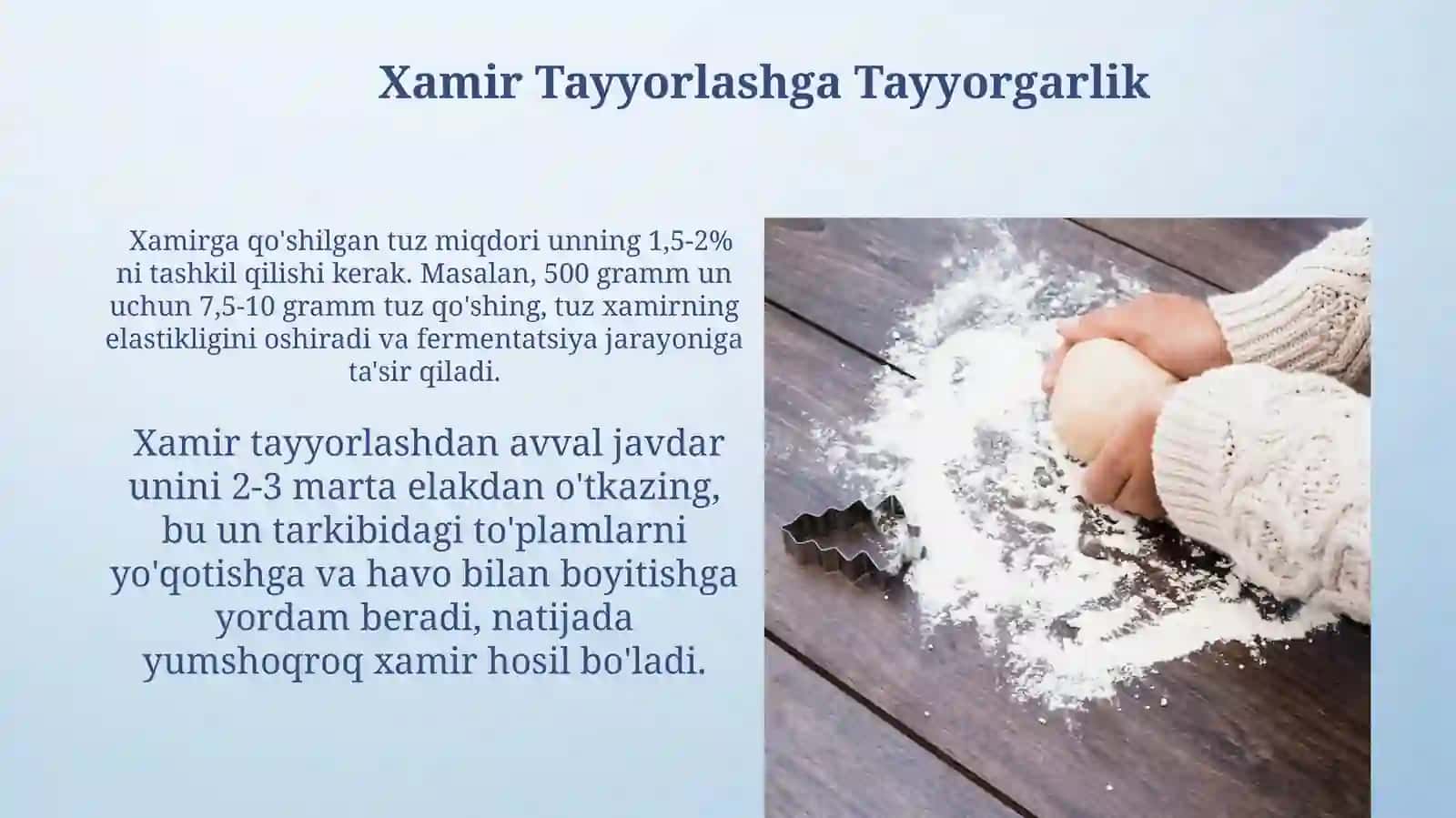 Javdar unidan xamir tayyorlash 3