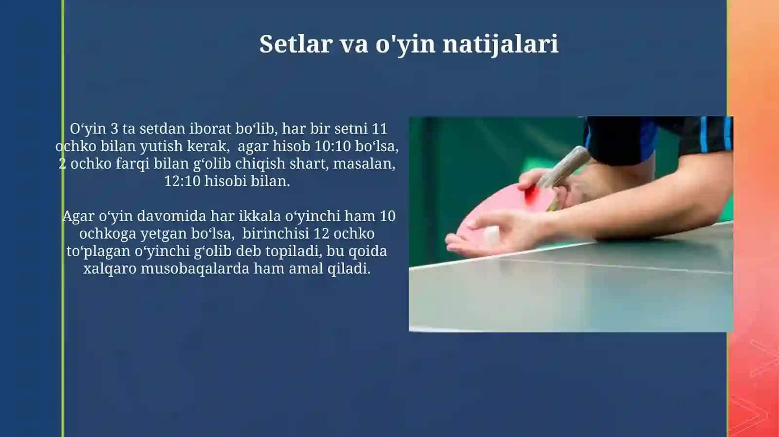 Stol tennisini oʻyin qoidalari va hakamlik 3