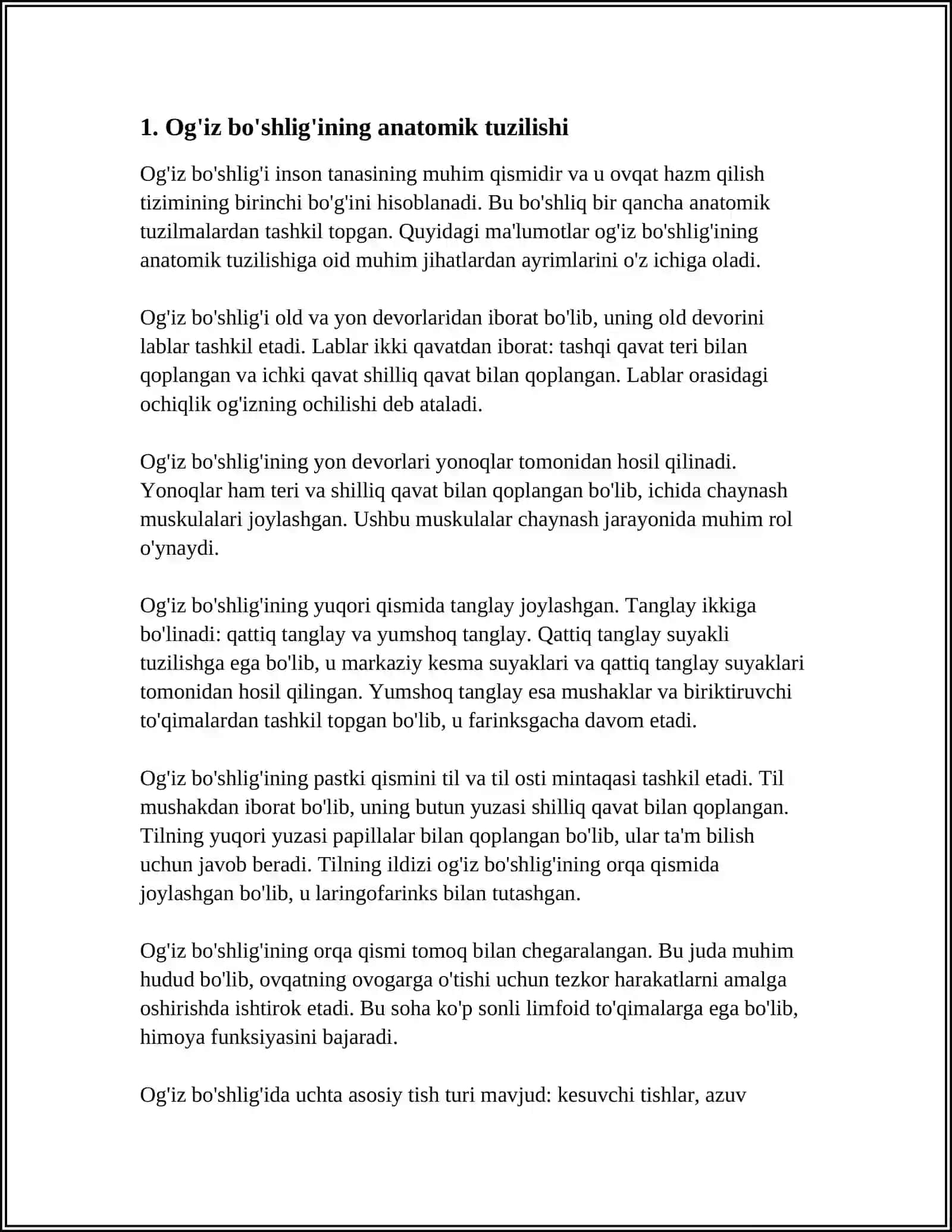 ORALIQ SOHANING TOPOGRAFIK ANATOMIYASI 3