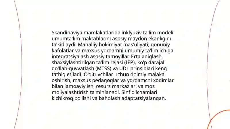 Skandinaviya mamlakatlarida inklyuziv ta’lim modeli 3