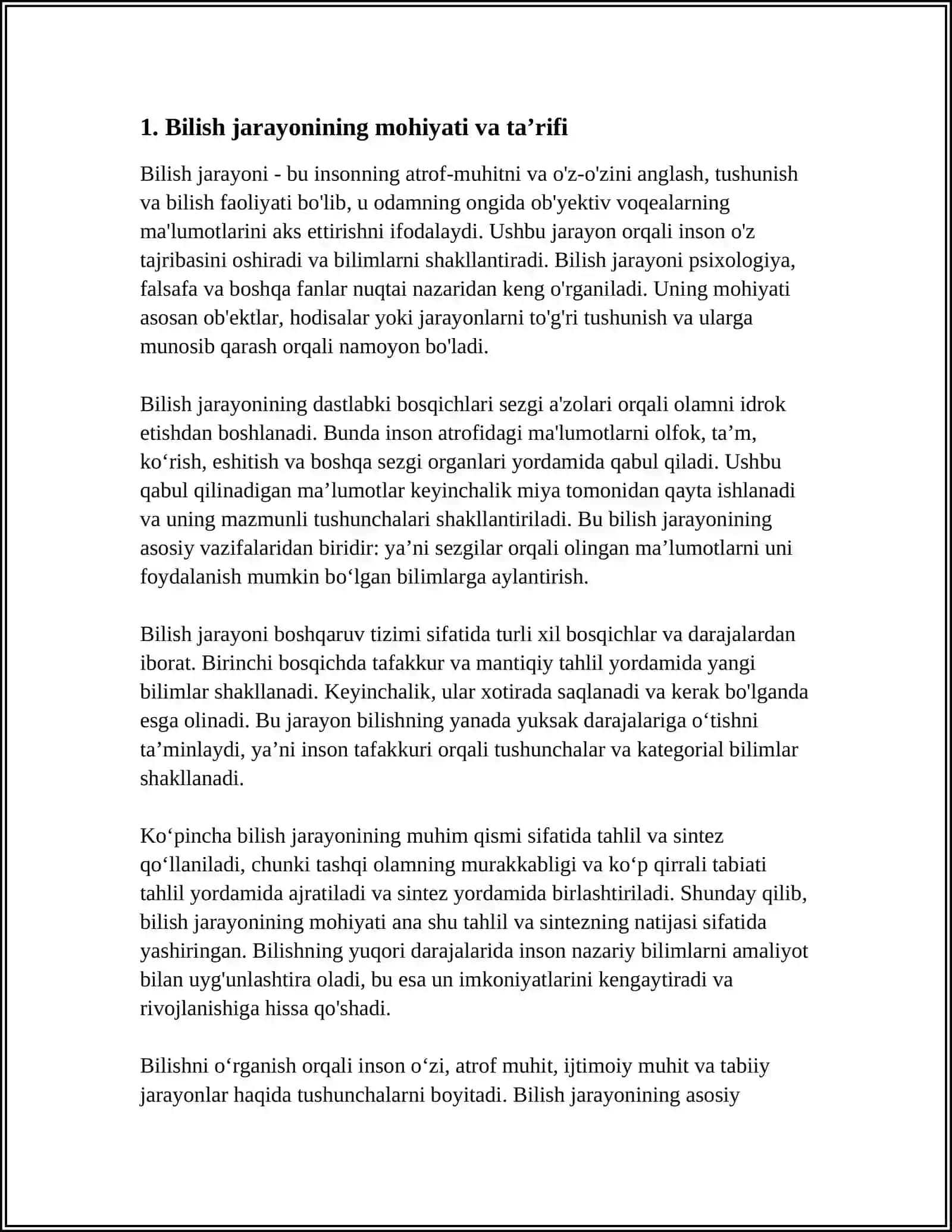BILISH JARAYONINING MOHIYATI VA MEZONLARI 3