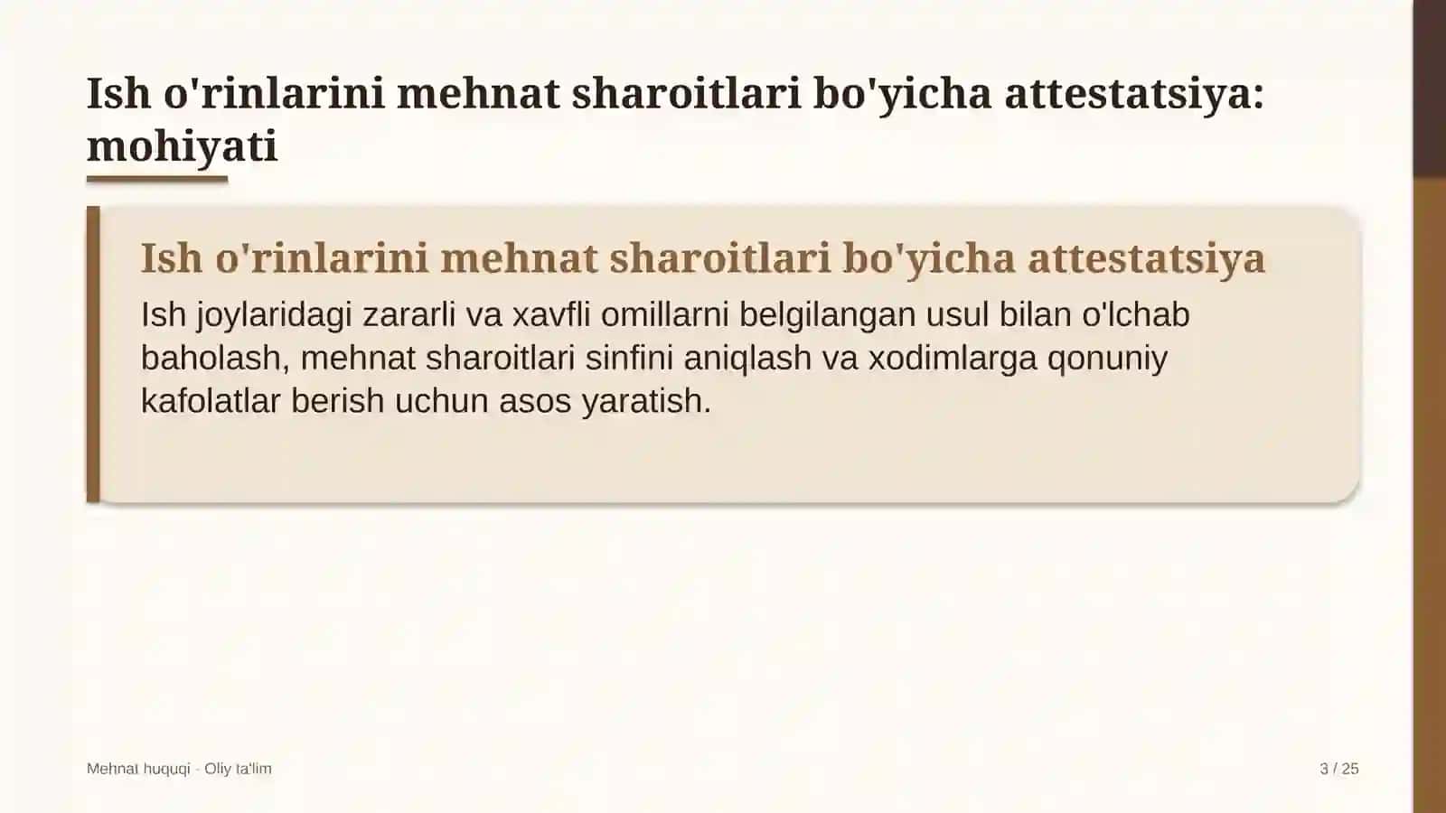 tez tibbiy yordam xizmatida ish o'rinlarini mehnat sharoitlari bo'yicha attestatsiyadan o'tkazish 4153 3