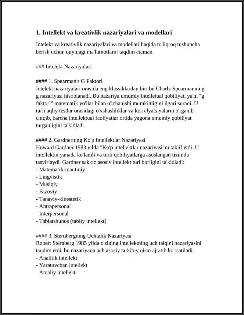 INTELLEKT VA KREATIVLIK. SHAXS 3