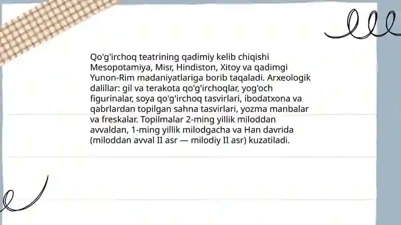 Qo'g'irchoq teatrining paydo bòlish tarixi 3