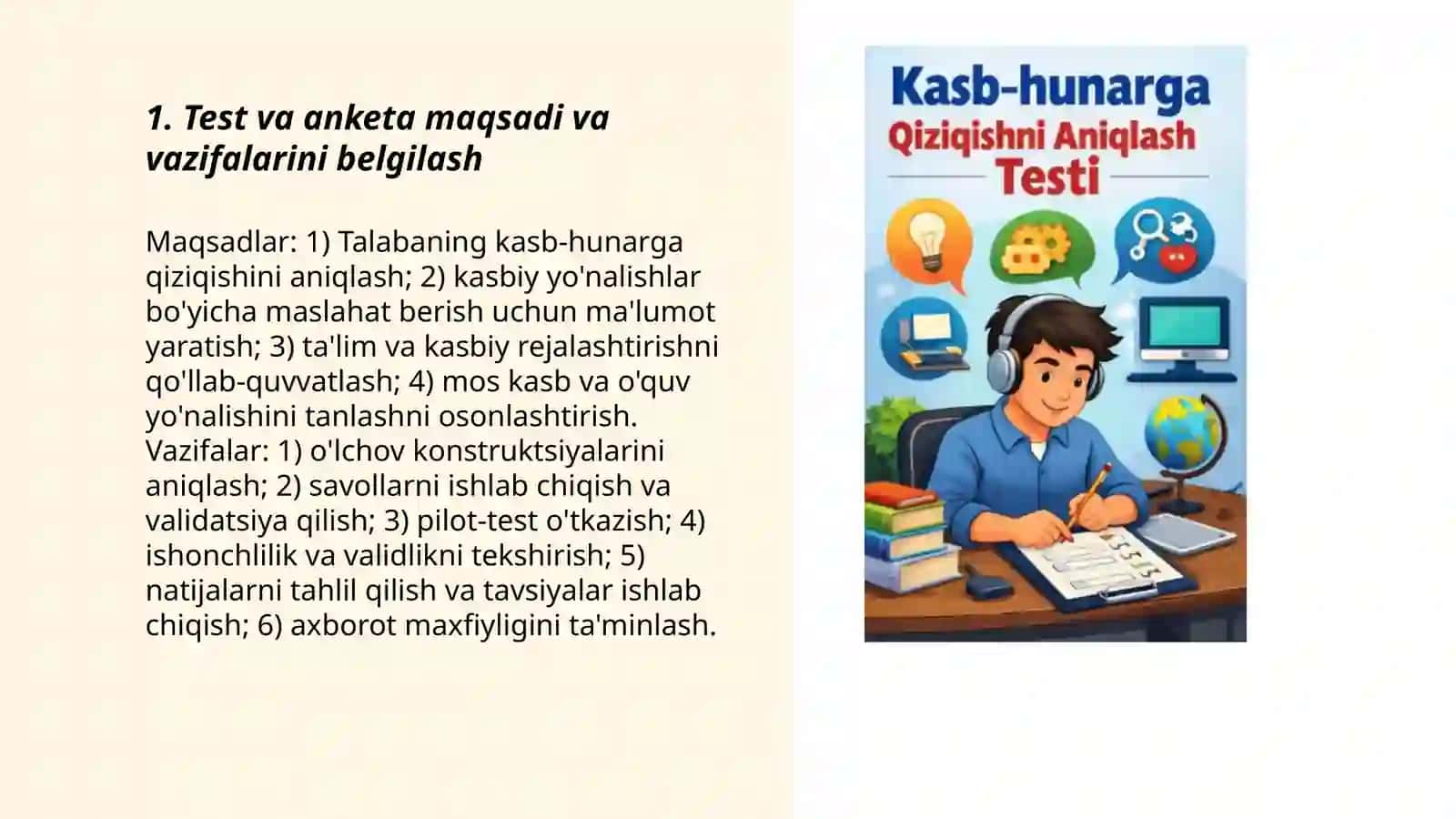 Kasb hunarga qiziqishni aniqlash testi va anketasini tuzish 3
