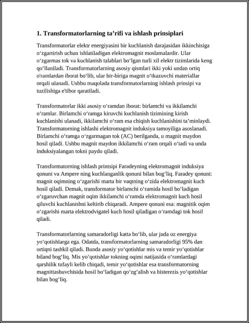 TRANSFORMATORLAR VA ULARNI ISHLASH PRINSPLARI 3