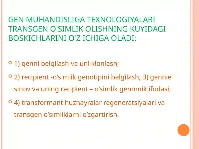 O’simliklar va gen muhandisligi 3
