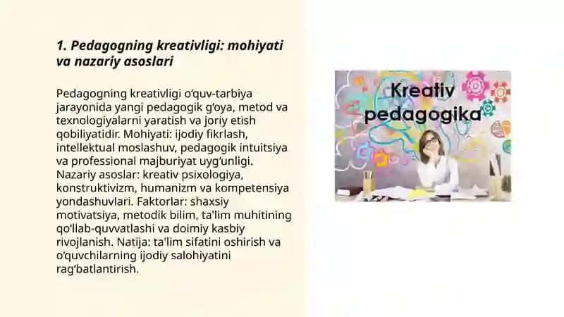 Pedagogning kreativligi 3