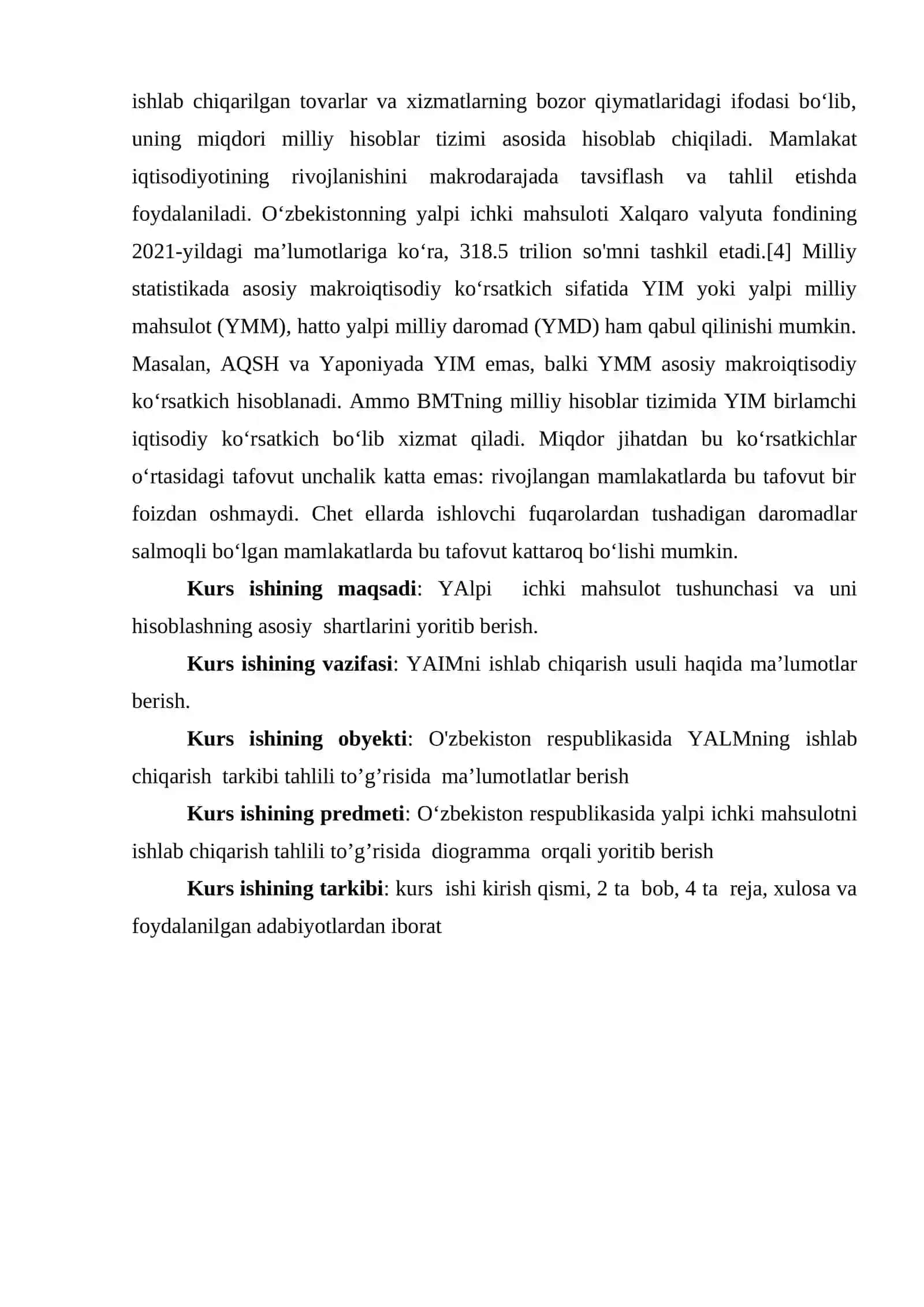 O'zbekiston Respublikasining YAIM tarkibidagi o'zgarishlar tahlili 3