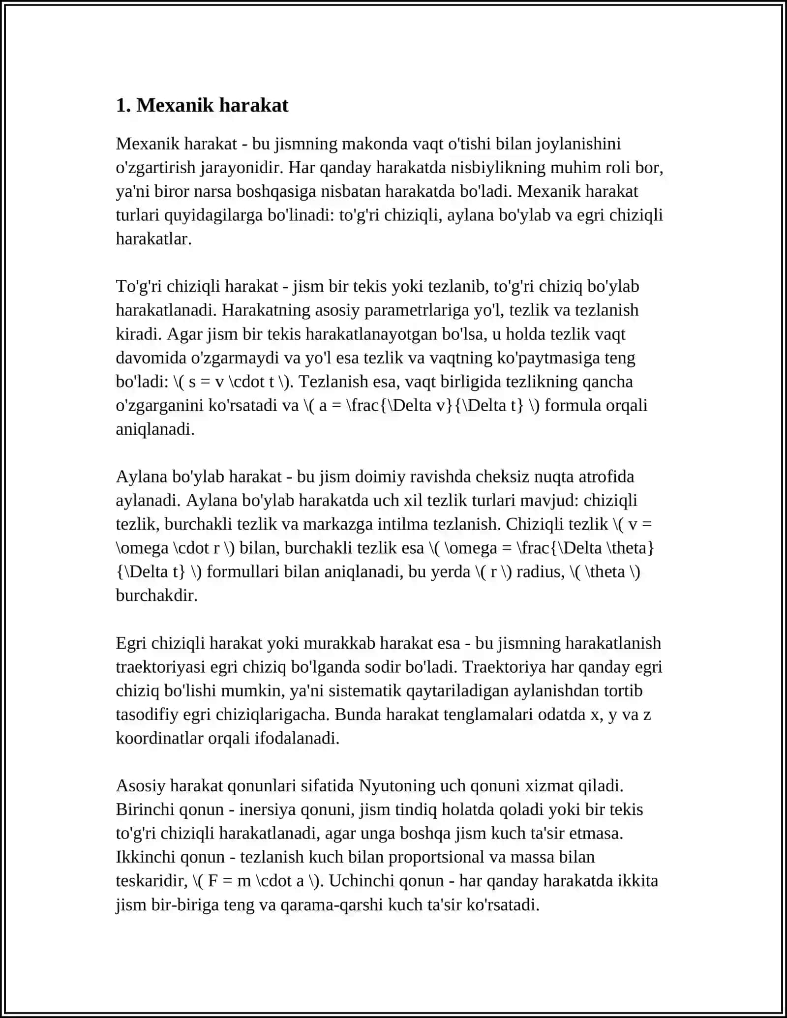Mexanik harakat 3