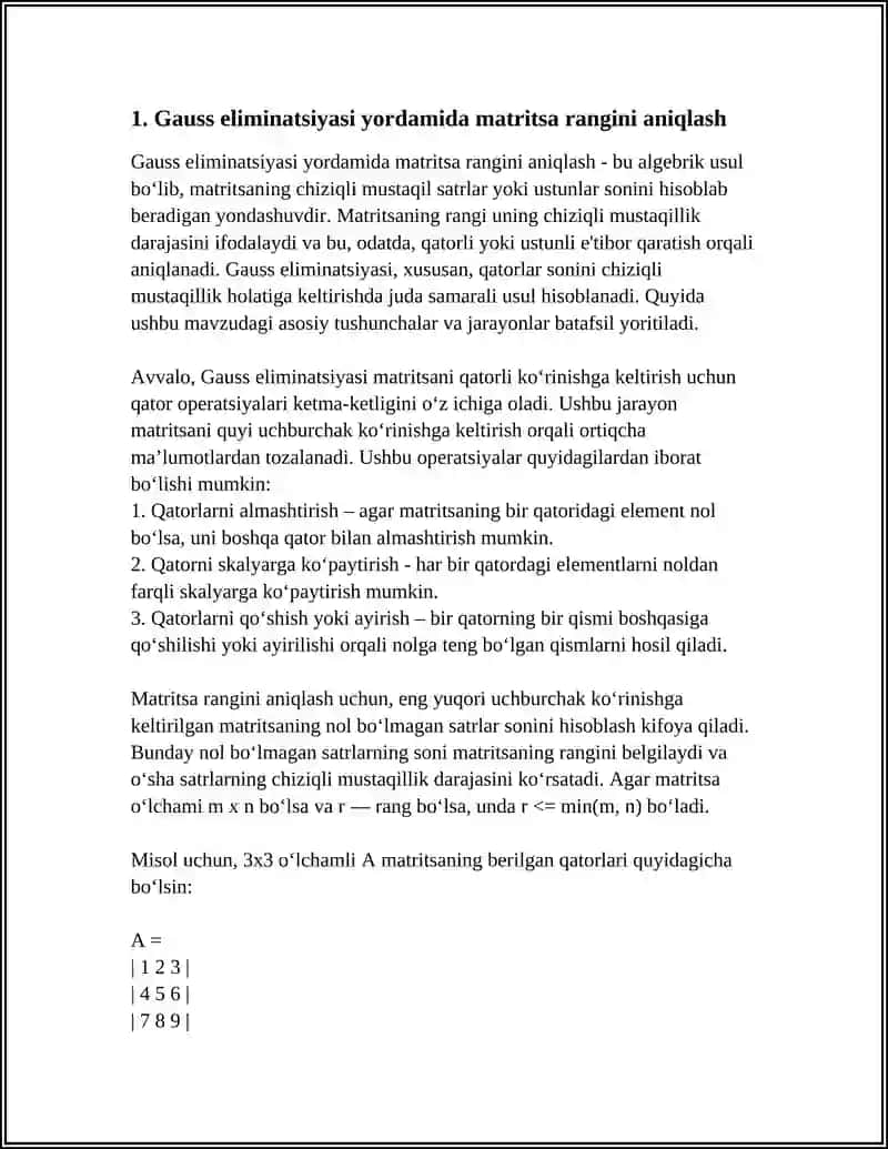 MATRITSA RANIGINI HISOBLASH USULLARI 3