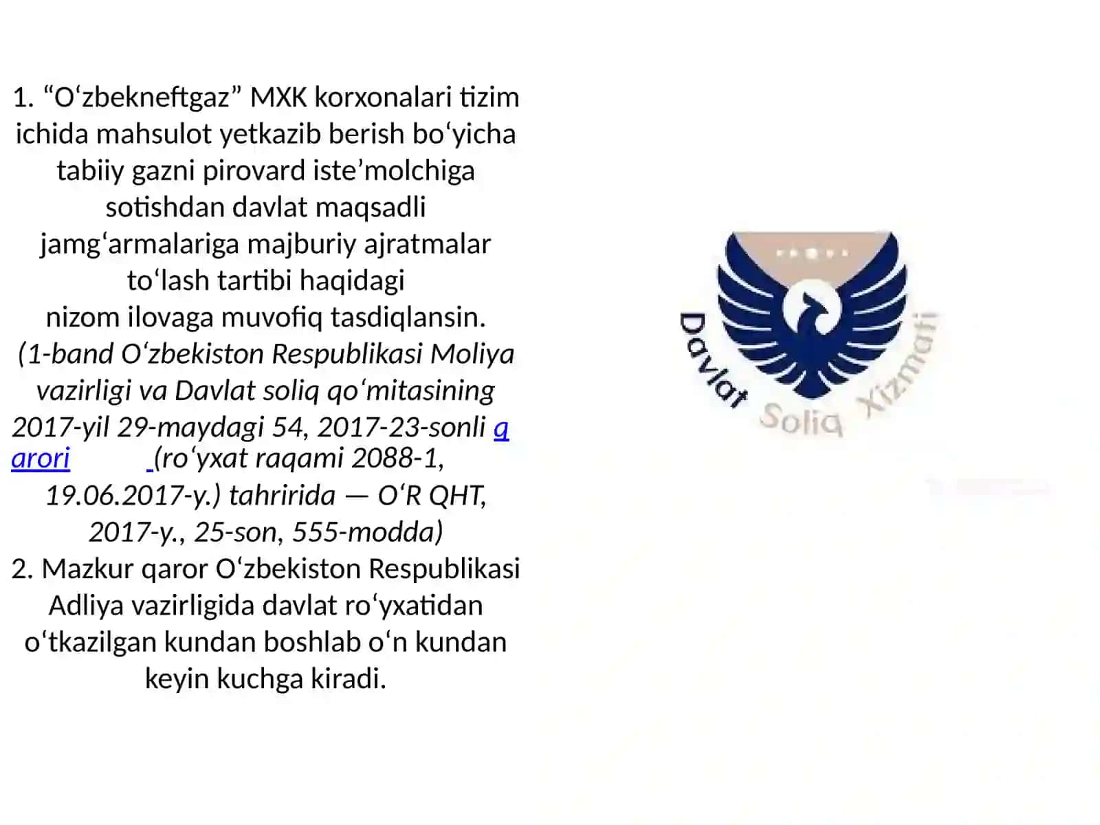 Davlat soliq xizmati to'g'risida 3