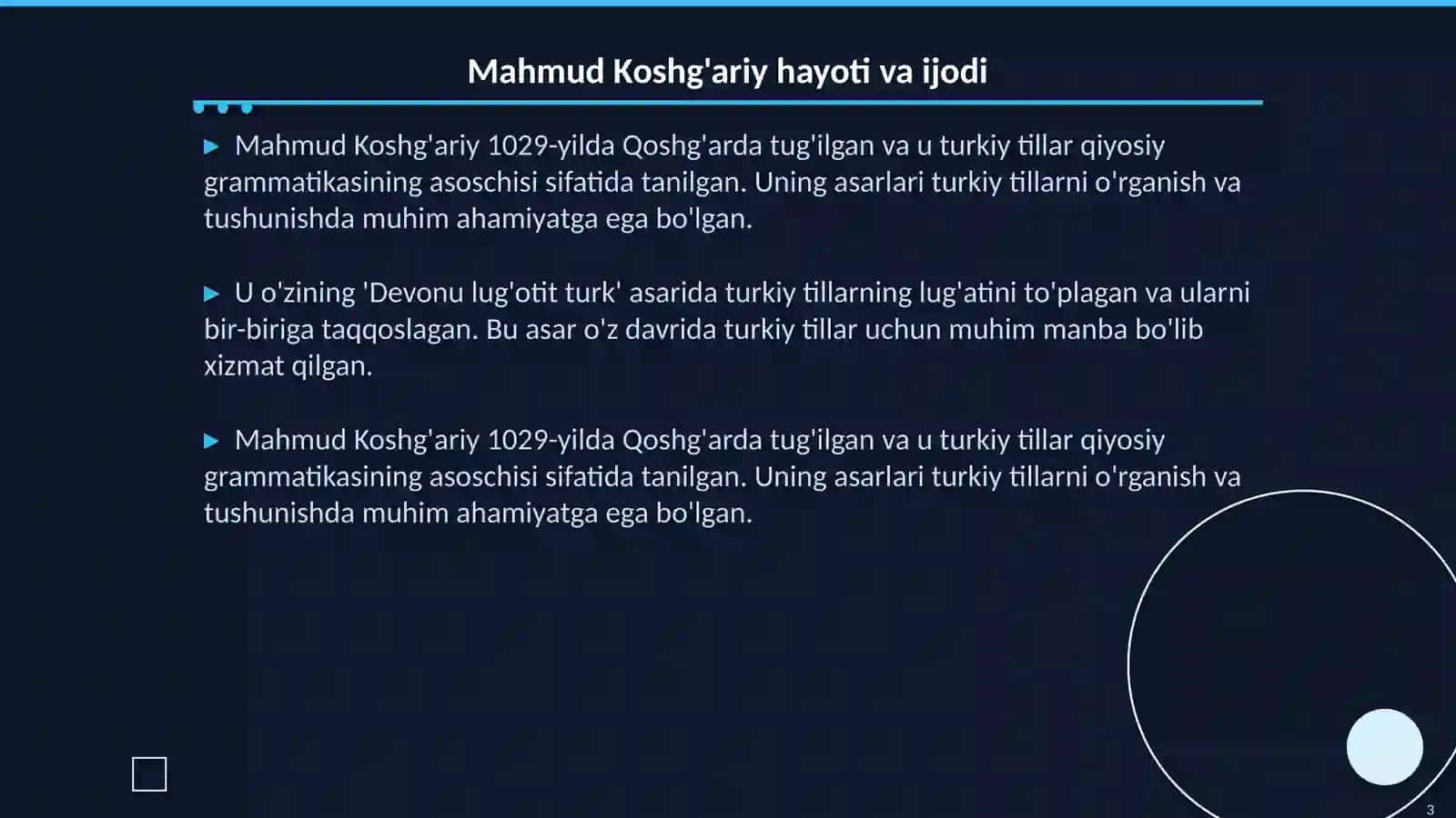 Mahmud Koshg'ariy hayoti va ijodi 3