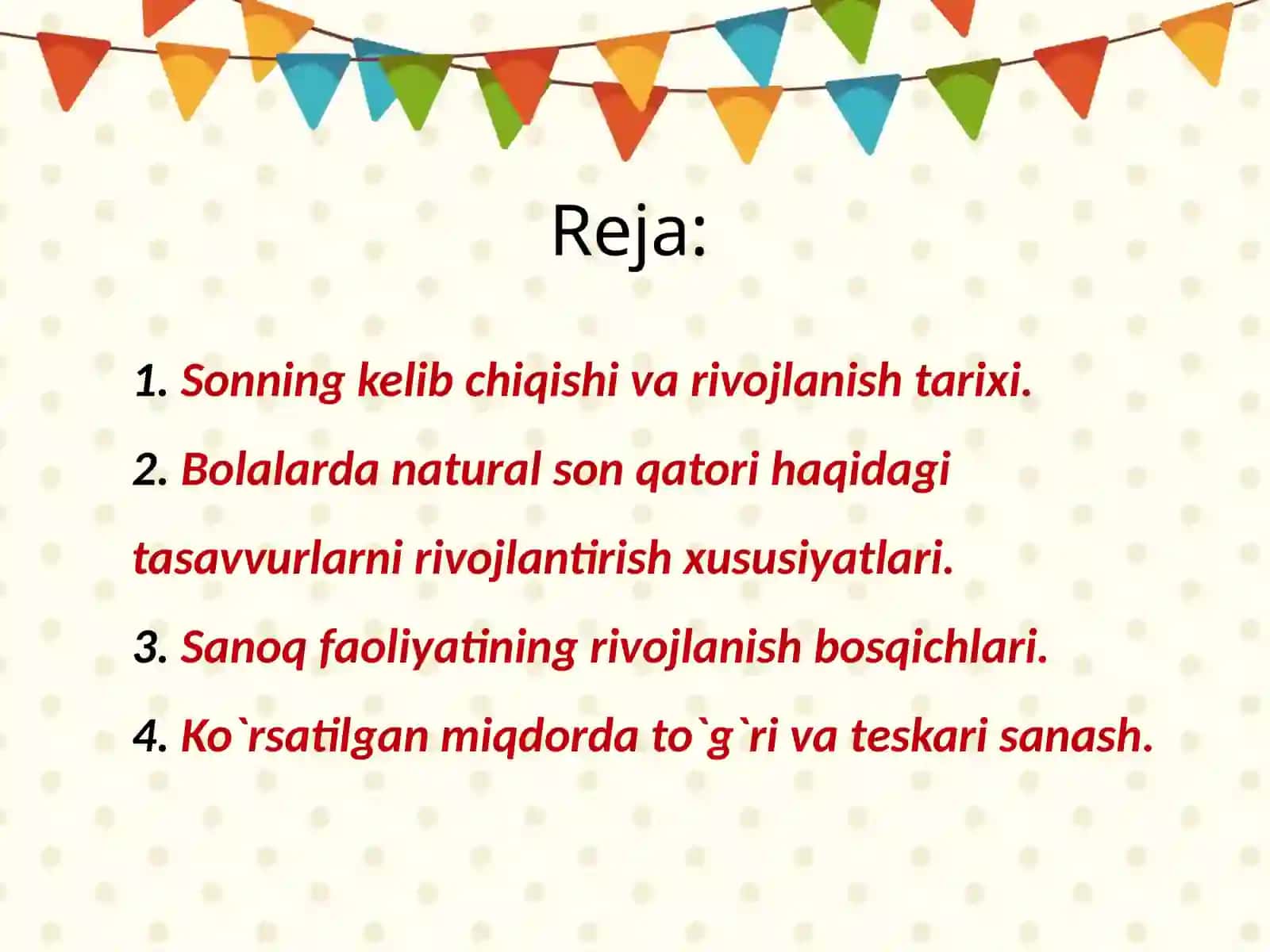 Bolalar ongida natural sonlar qatori tizimining tarkib topishi 3