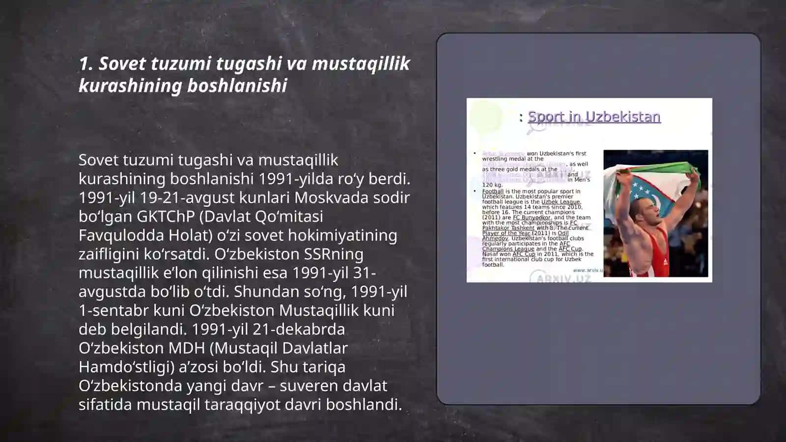 Mustaqillikka erishish arafasida O'zbekistondagi ijtimoiy-siyosiy jarayonlar 3