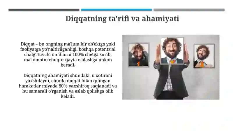 Diqqatning ta'rifi va ahamiyati 3
