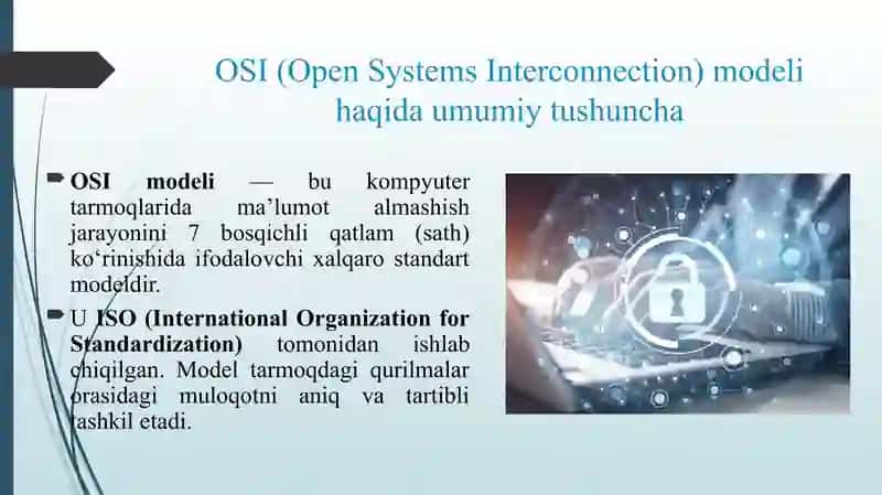OSI SATHLARNING O‘ZARO ISHLASHI JARAYONLARI VA XIZMATLARI. 3