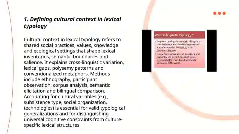 The Role of Cultural Context in Lexical Typology 3