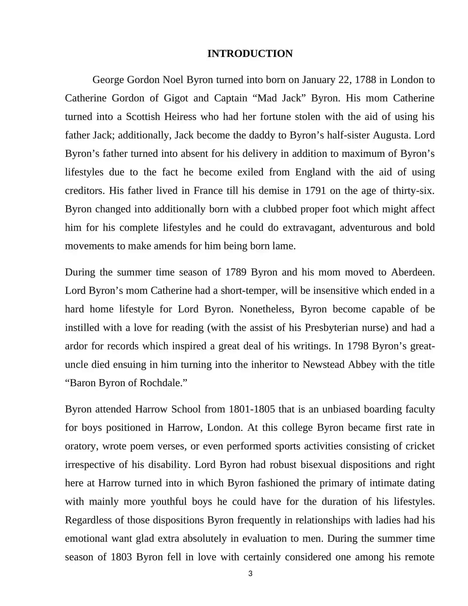 Course Paper "George Gordon Lord Byron and his literary works" 3