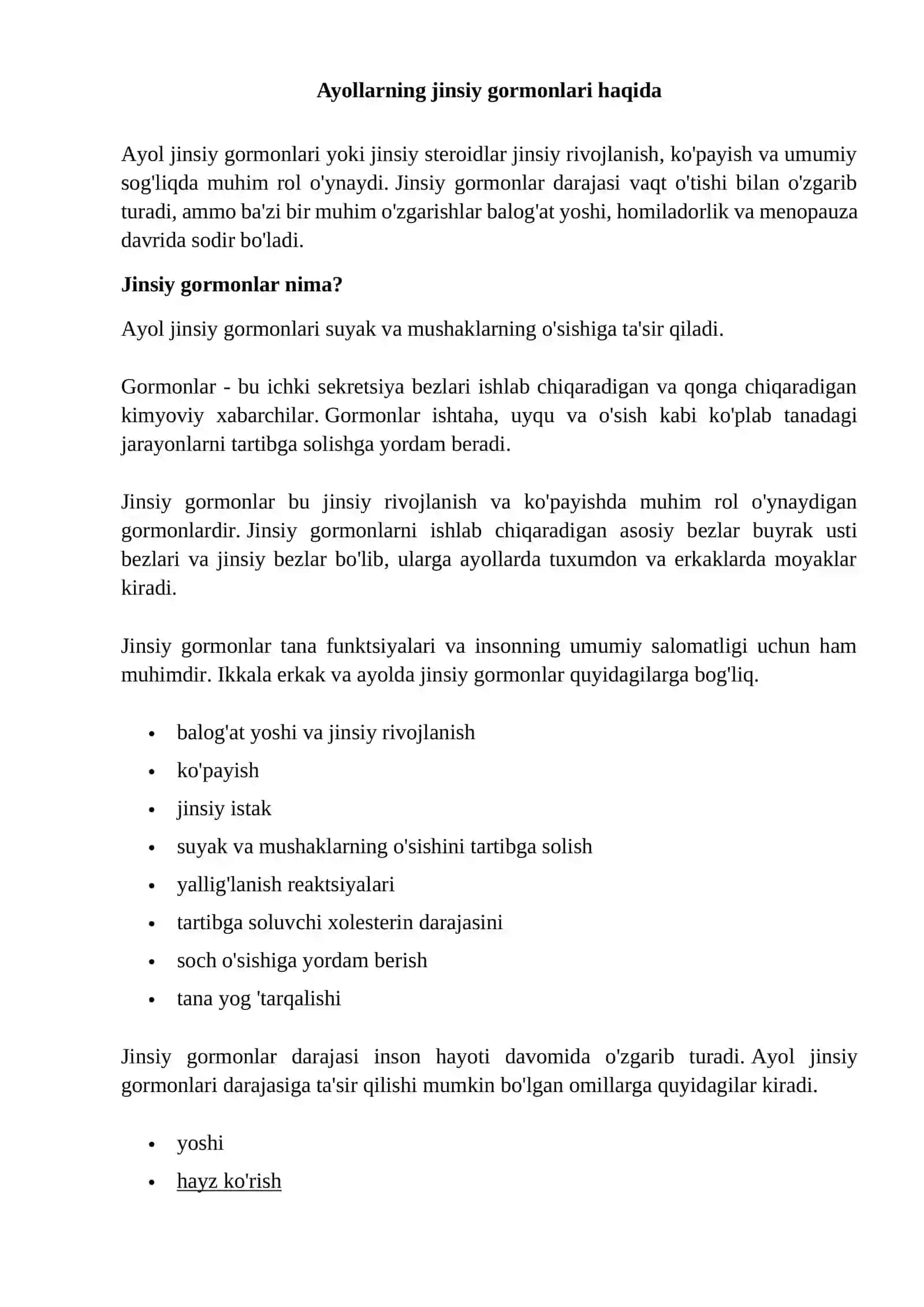 Ayollar jinsiy gormonlari 3