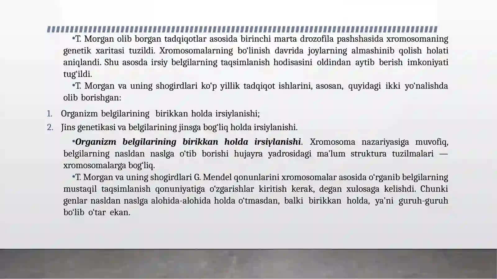 Irsiyatning xromosoma nazariyasi 3