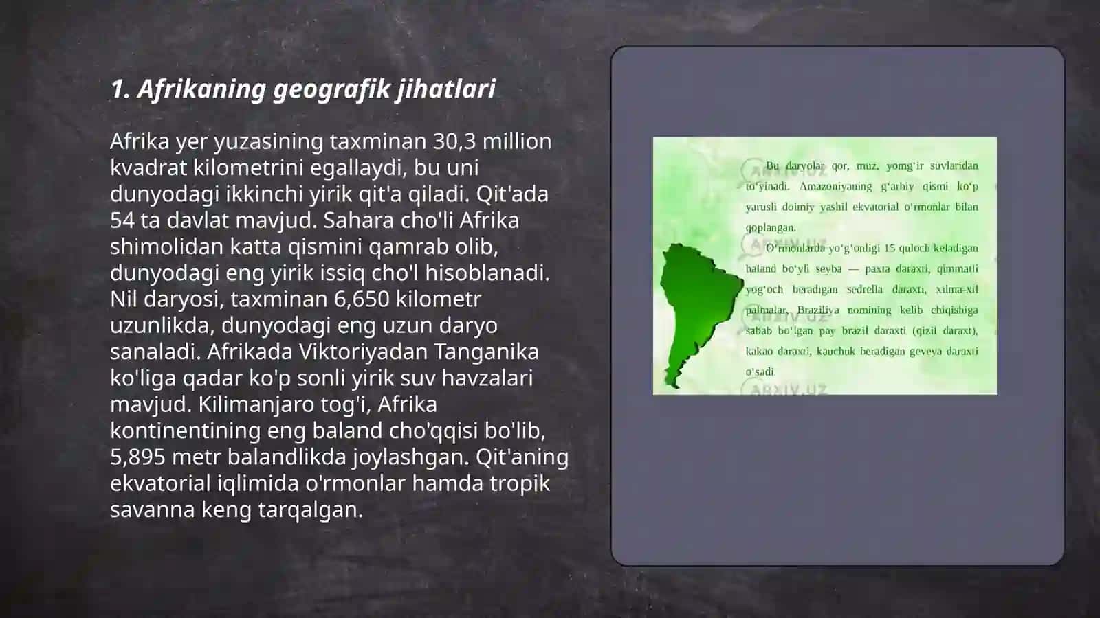 Afrika Geografik Yirikligi 3