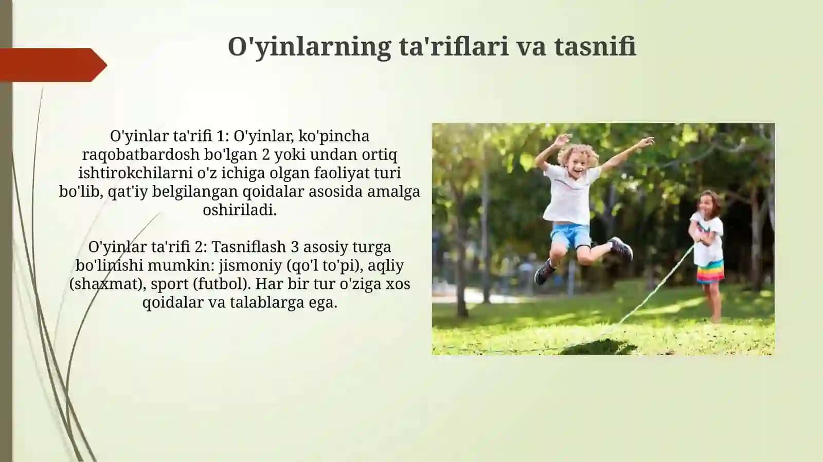O'yinlarning turlari va tasnifi 3