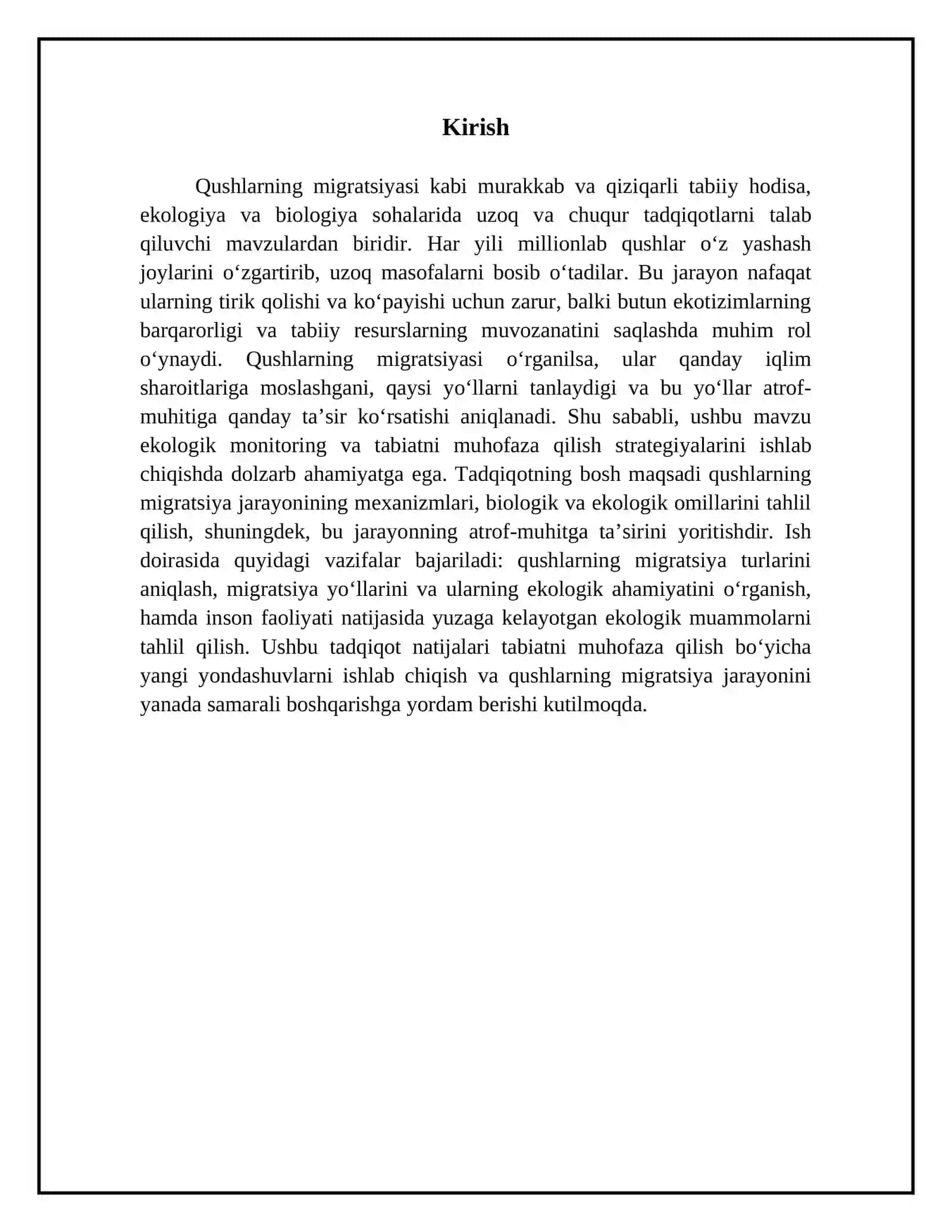 Qushlarning migratsiyasi va ekologik ahamiyati 3