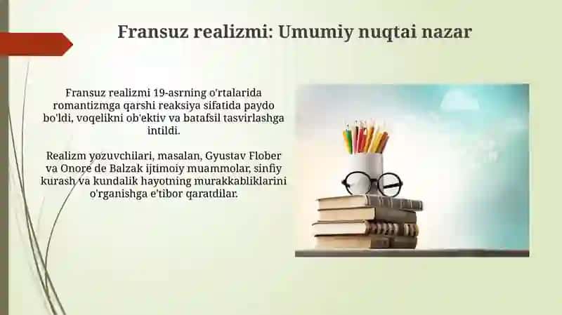 Fransuz realizmi. I.Barzakning "Gario ota"asari 3
