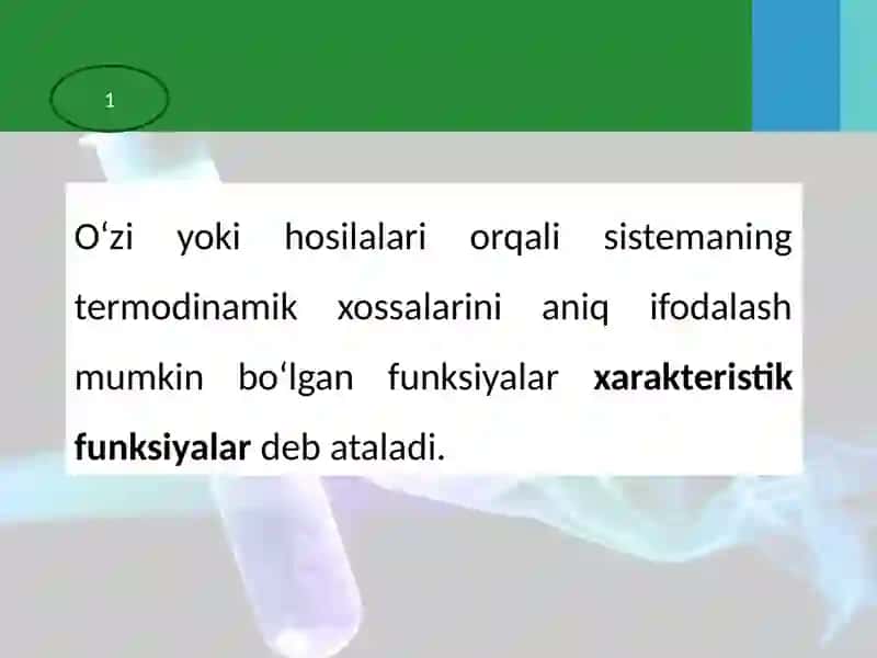 Termodinamik potensiallar. Xarakteristik funksiyalar 3