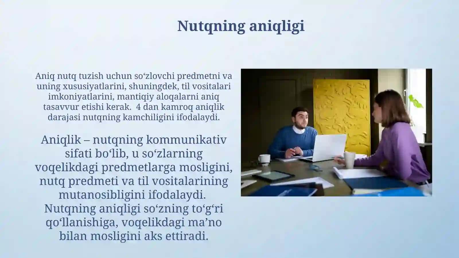 Madaniy nutqqa qo'yilgan asosiy talablar 3