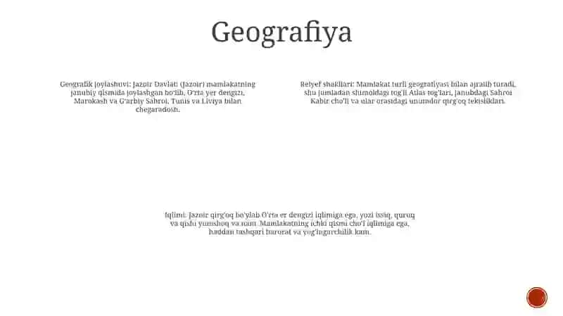 Jazoir Davlati Haqida Malumot 3