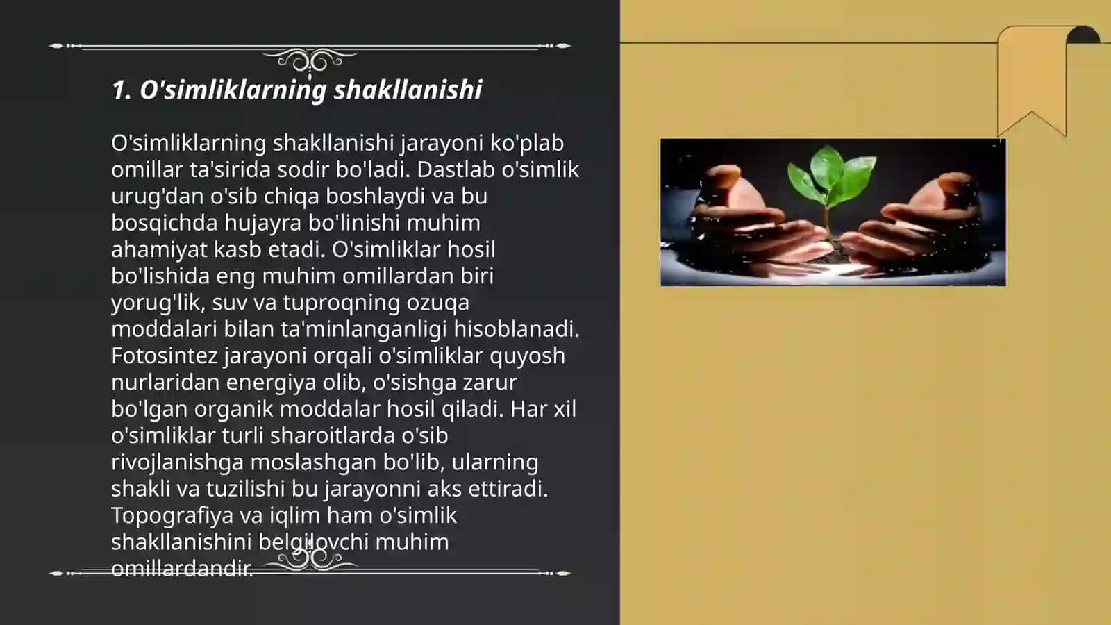 O'simliklarning shakllanishi 3