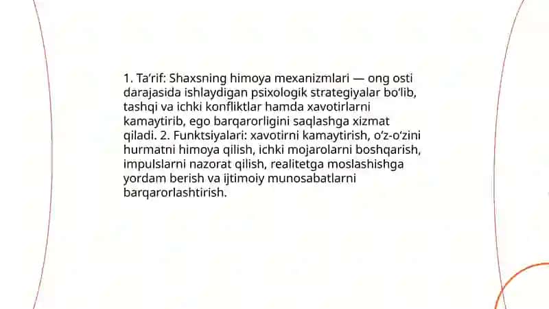 Shaxsning himoya mexanizmlari 3