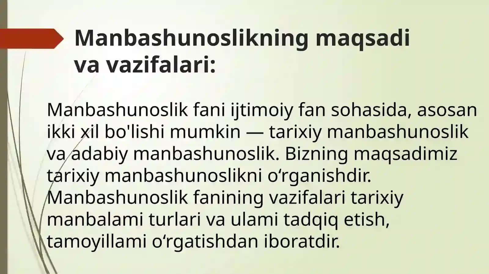 Manbalarni turkumlash, o'rganish 3