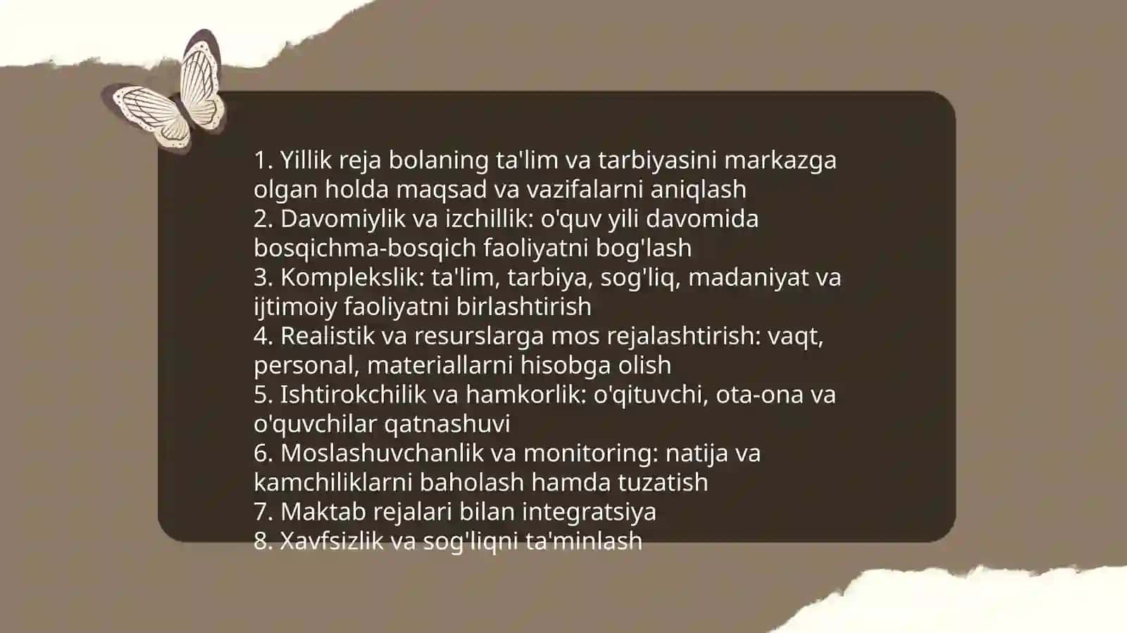 Sinf rahbari, maktab, oʻquvchilarining jamoasi faoliyatini rejalashtirish 3