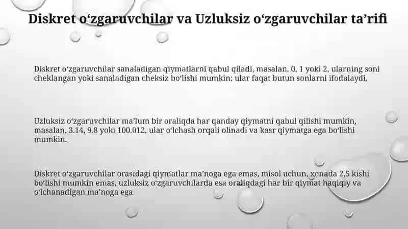Diskreditvauzluksizoʻzgaruvchilar 3