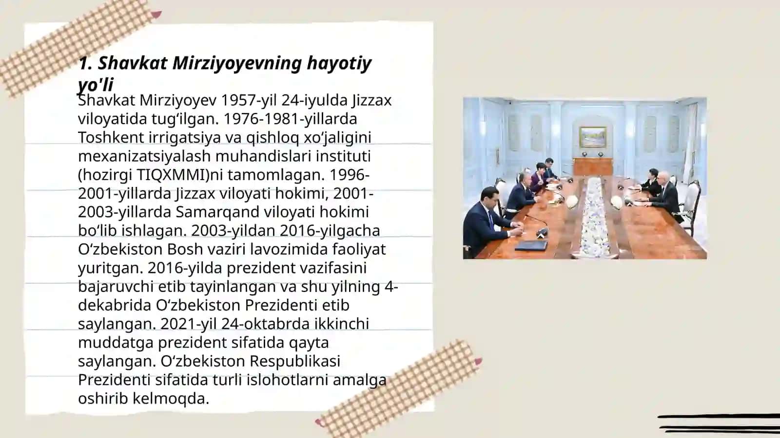 Shavkat Mirziyoyev hayotiy yo'li 3