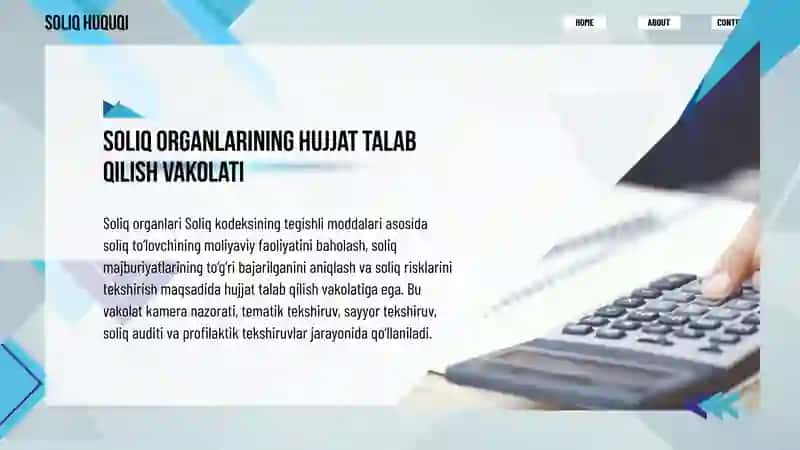 Soliq huquqi:Hujjatlarni talab qilish 3