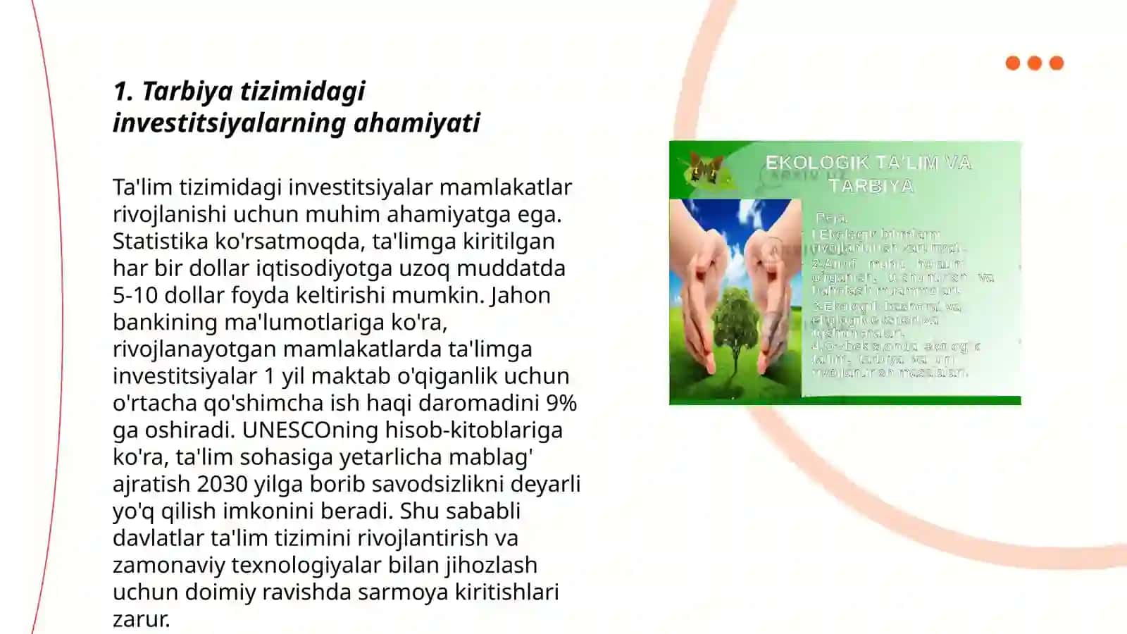 Tarbiya tizimida investitsiyalar 3