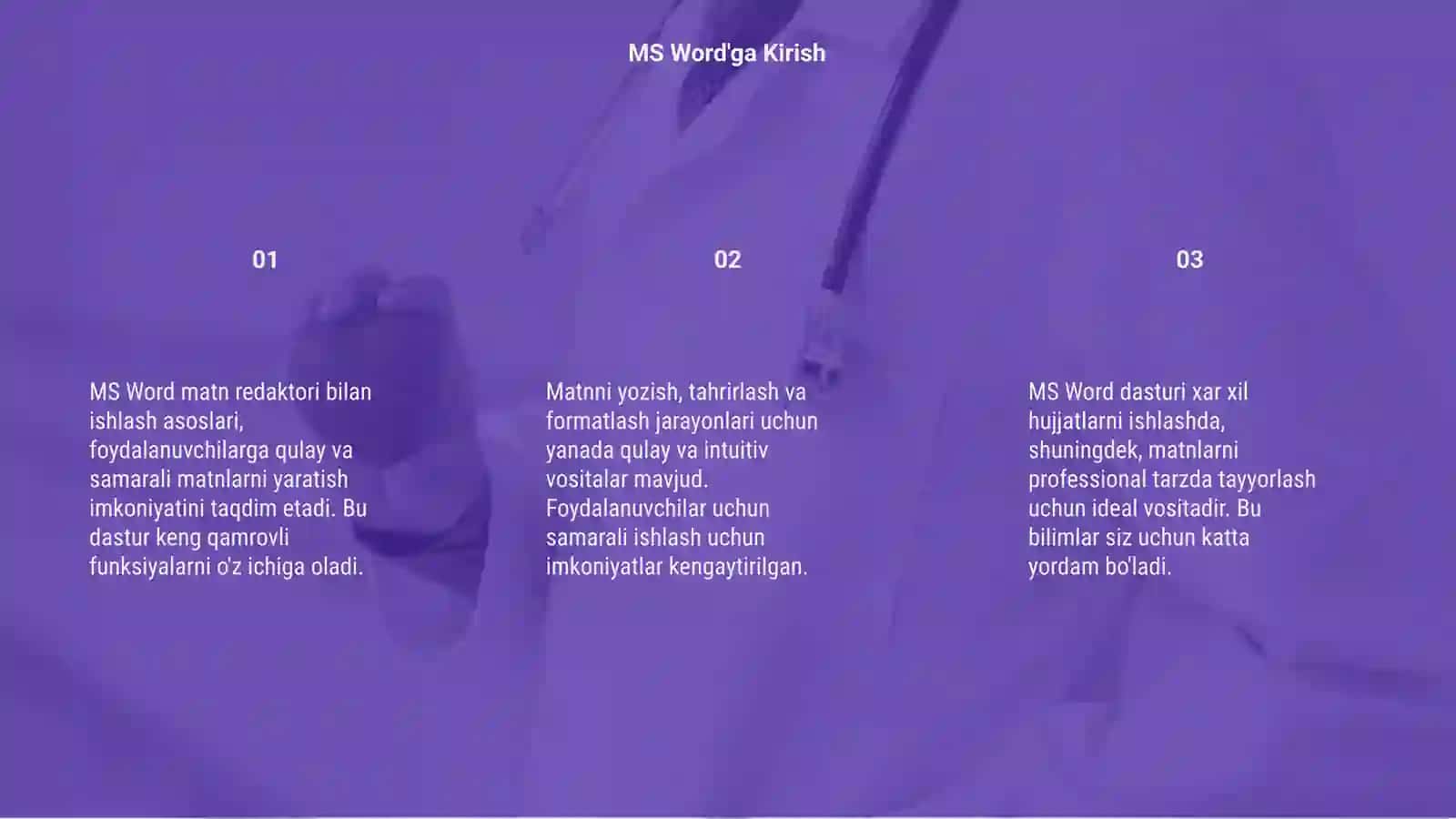MS WORD matn redaktori bilan ishlash 3