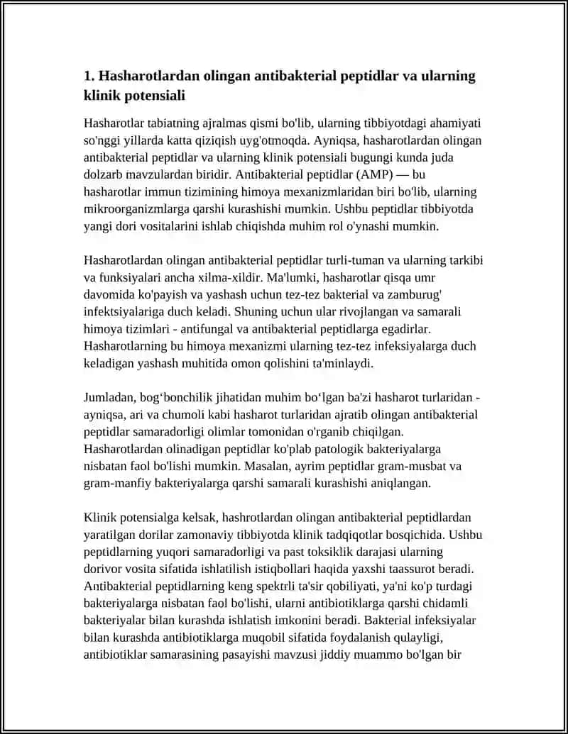 Hasharotlarning Tibbiyotdagi Ahamiyati 3