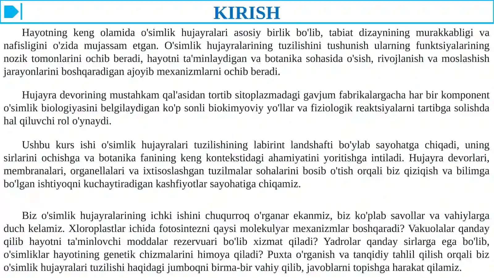 O’simlik hujayrasining tuzulishi 3