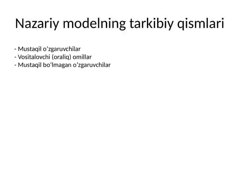 Tadqiqotning nazariy modeli 3