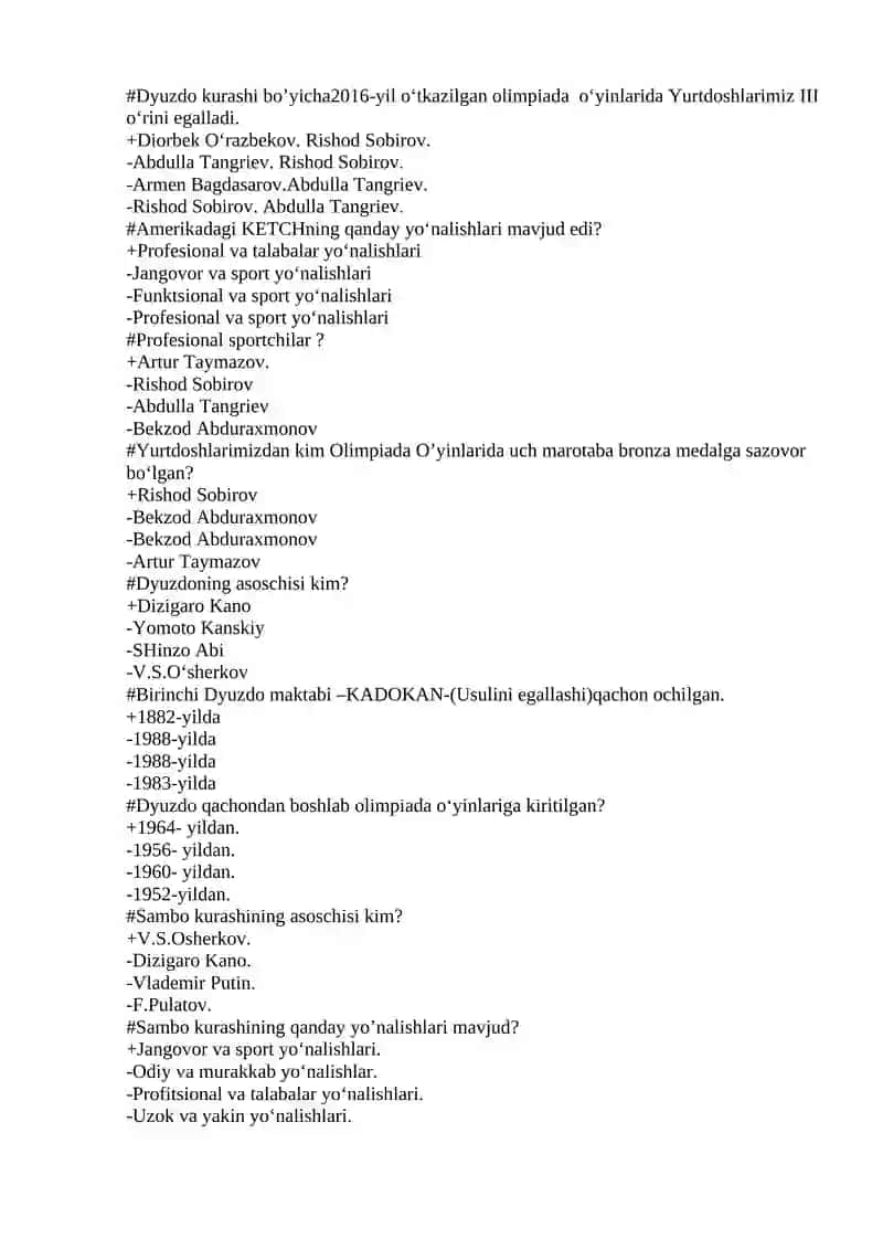 Kurash turlari to’g’risida tarixiy ma’lumotlar 3