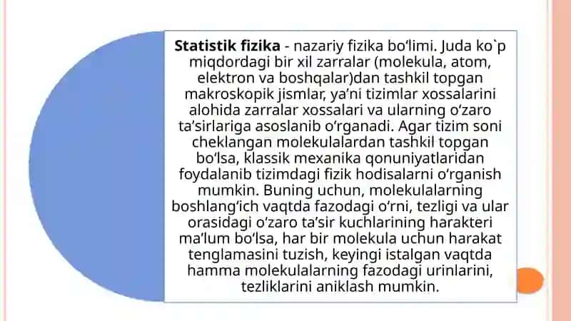 Statistik fizikaning asosiy tushunchalari 3