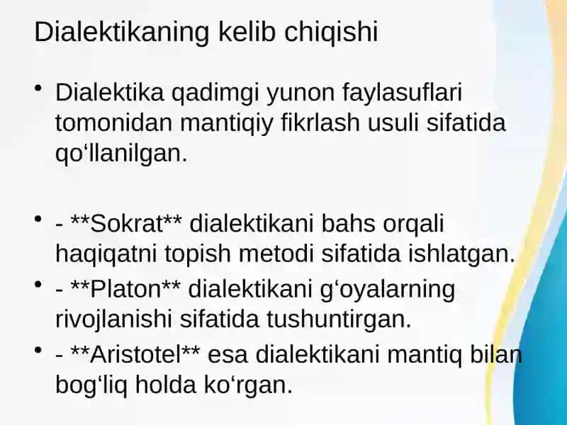 Rivojlanish nazariyasi (Dialektika) 3