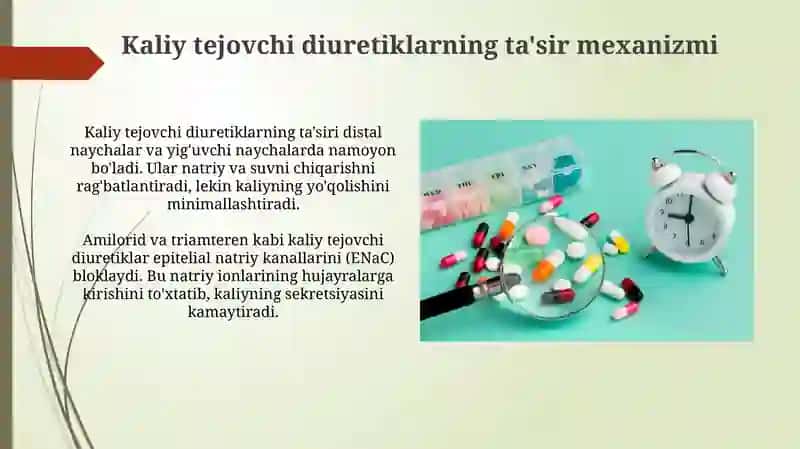 Diuretik dori vositalari klassifikatsiyasi 3